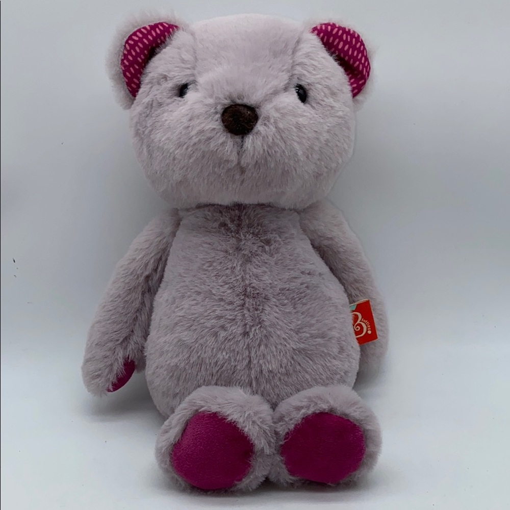 B Softies Soft Plush Bear Pink Lavender Stuffed Animal Toy 12”
